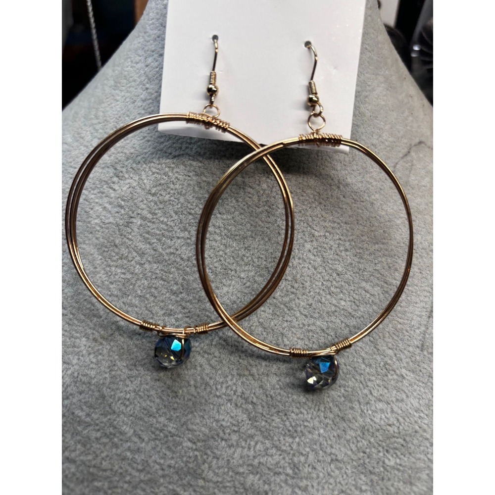 #49. Wire-Wrapped Crystal Hoops